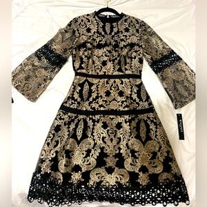 TAHARI long sleeve formal dress